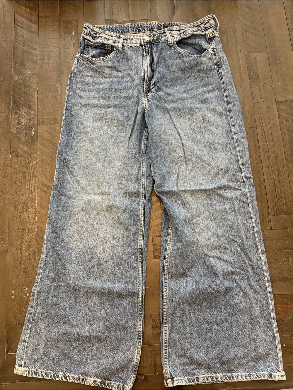 H&M Women's Wide Leg Jeans - Light Blue Wash